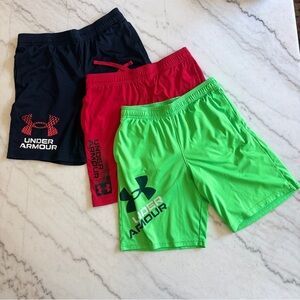 Under Armour Boy’s Performance Athletic Shorts - Black, Red, Green